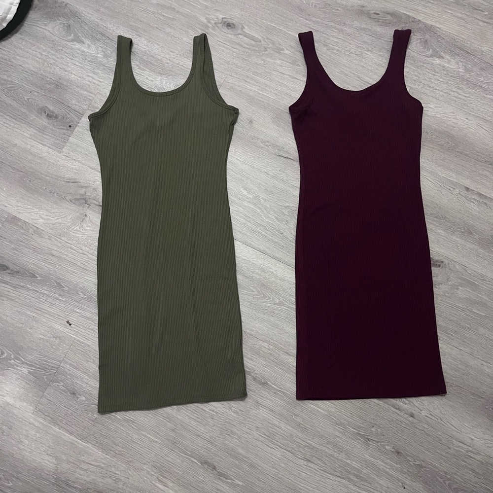 Kiss Olive and Burgundy Midi Dresses- Sold separately